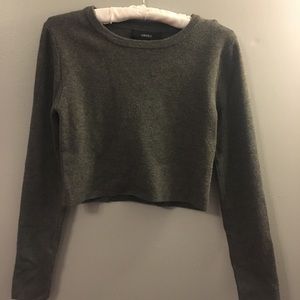 Grey Crop Sweater